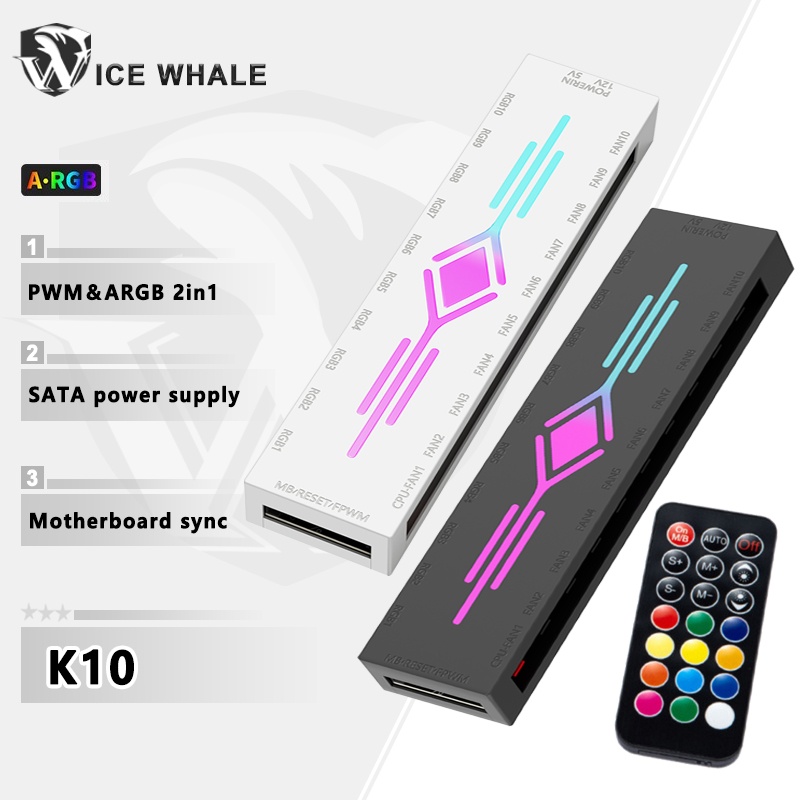 Fan Hub Rgb Controller - ICE Whale K10 1~10 PWM&ARGB 케이스