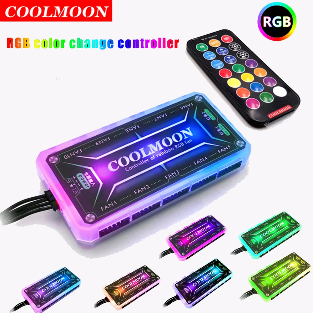 Fan Hub Rgb Controller - COOLMOON ARGB 컨트롤러, ARGB 냉각 선풍기,