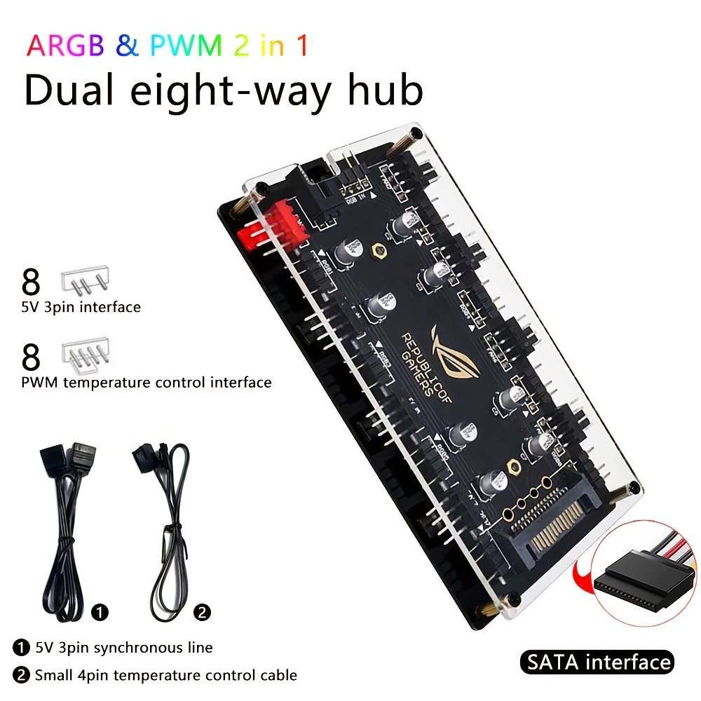 Fan Hub Rgb Controller - 듀얼 8포트 팬 허브 ARGB/PWM 2-in-1