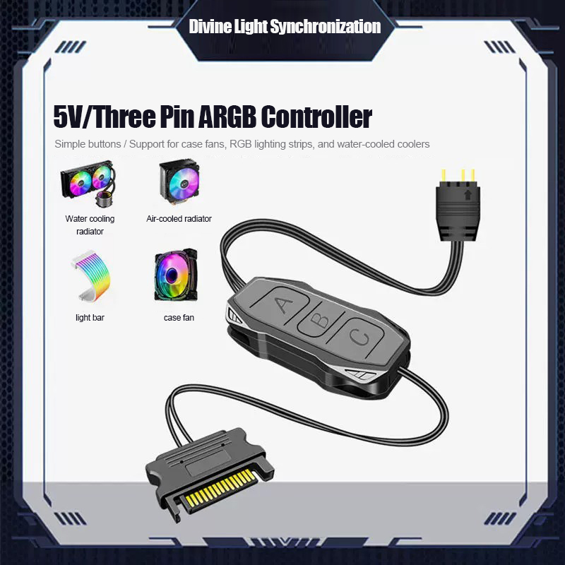 Fan Hub Rgb Controller - 쉔광 싱크로너스 5V 3핀 ARGB 컨트롤러