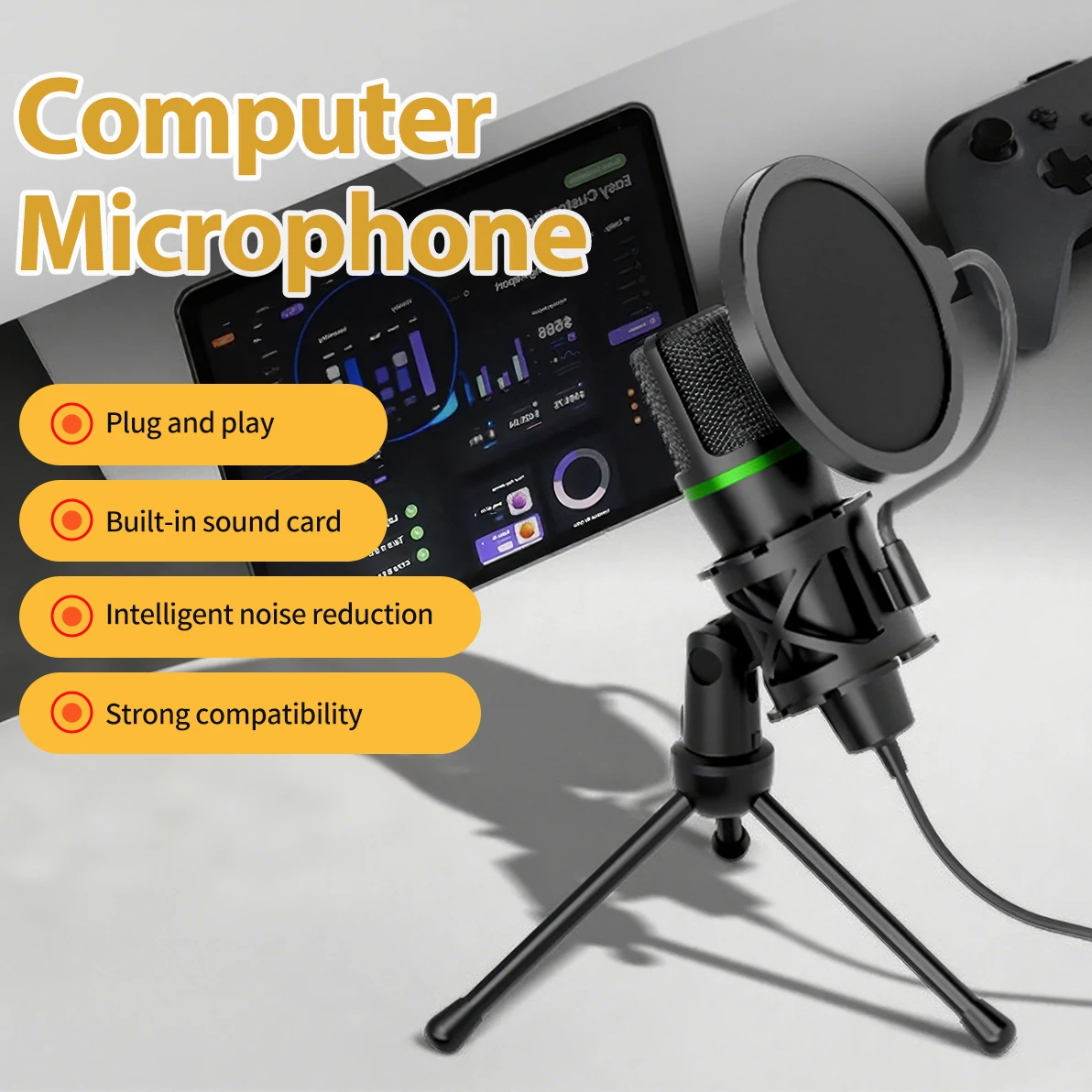 콘덴서 마이크 USB 유선 PC 컴퓨터 노트북 전문 게 - Gaming Accessories Rgb 리뷰 및 가격