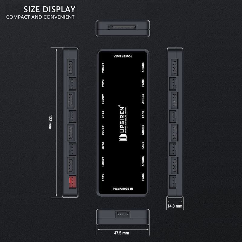 UPSIREN HU-8 섀시 팬 허브, ARGB 및 P - Fan Hub Rgb Controller 리뷰 및 가격