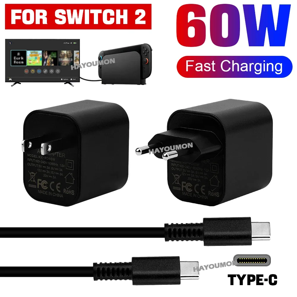 스위치 2용 AC 어댑터 고속 충전기 60W 타입-C  - Gaming Accessories Wall Mount 리뷰 및 가격