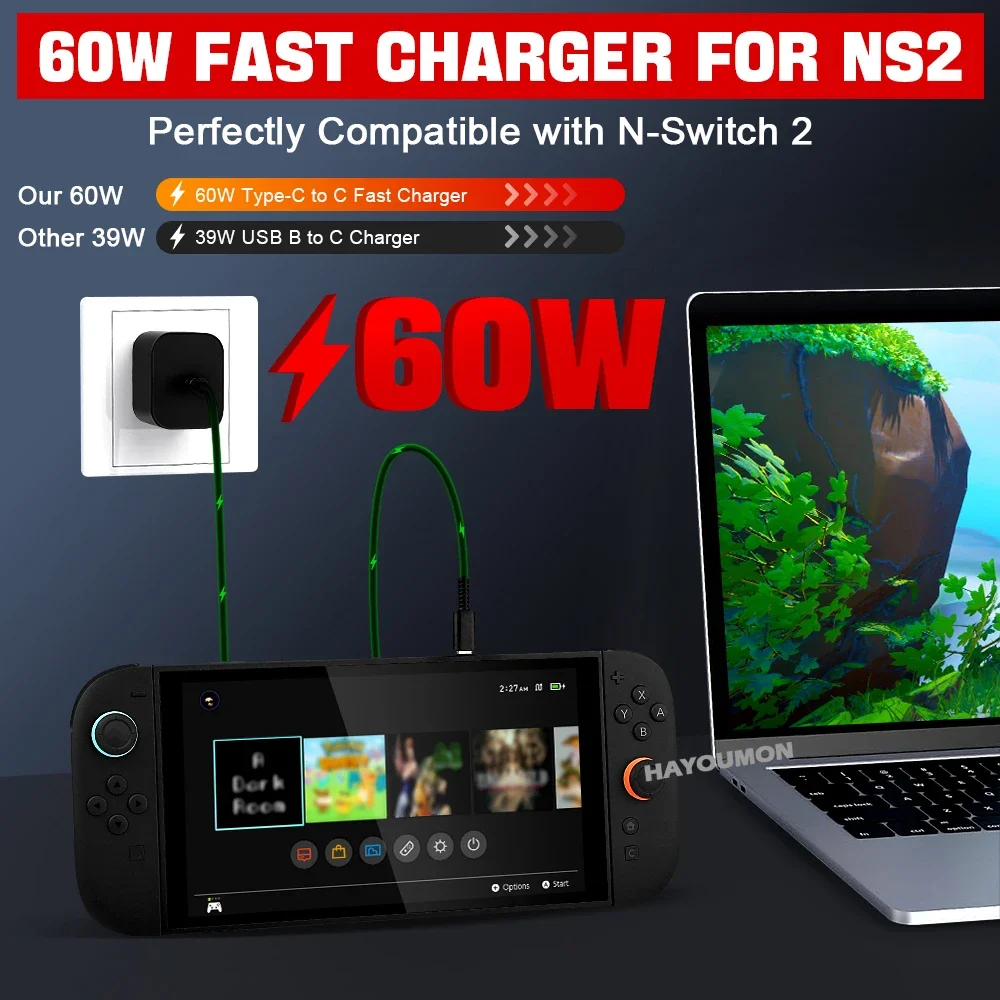 스위치 2용 AC 어댑터 고속 충전기 60W 타입-C  - Gaming Accessories Wall Mount 리뷰 및 가격