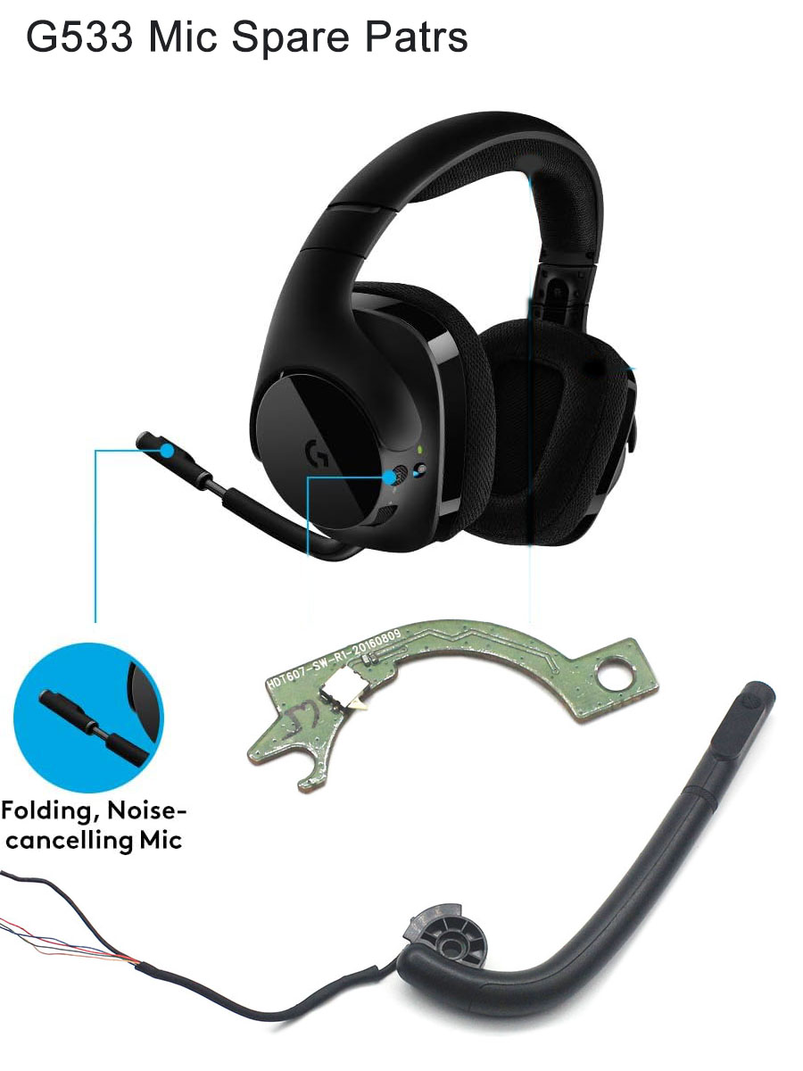 Logitech G533 게이밍 헤드셋의 교체용 마이크 - Gaming Accessories Logitech 리뷰 및 가격