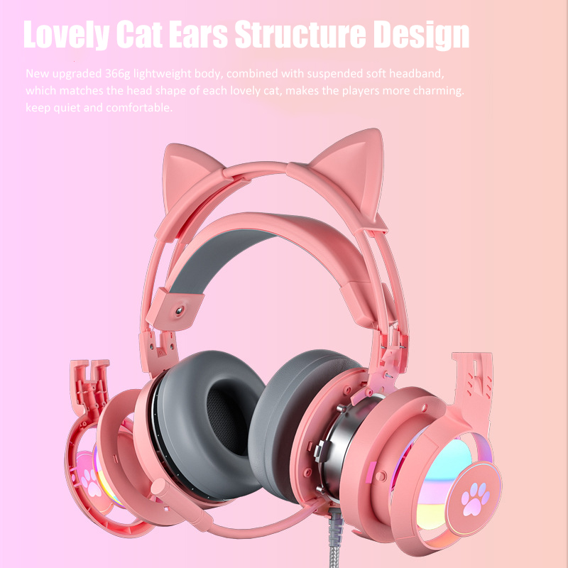 귀여운 고양이 귀 게임용 헤드폰, 마이크 포함, 소음  - Venom Gaming Accessories 리뷰 및 가격